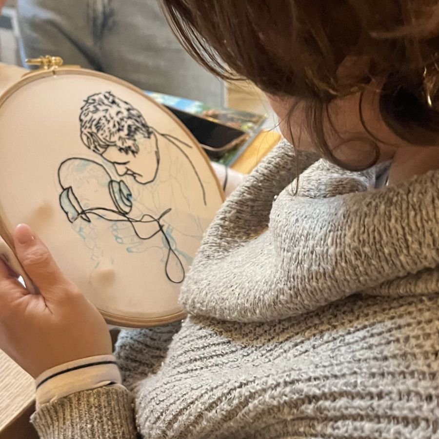 Lijntekeningen borduren